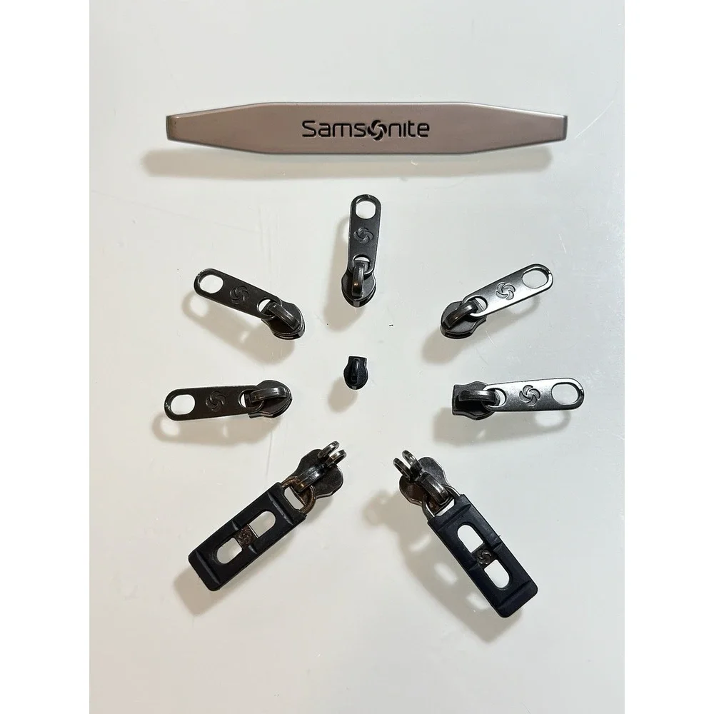 OEM Samsonite Tech 2.0 Carry-On 8 pcs Zipper Pulls & 1 Logo Badge Original Parts